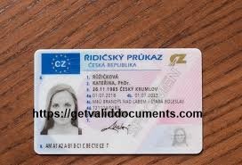 Front side of Czech Republic driver’s license with EU design and personal details