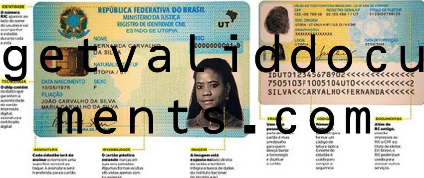 Brazil CPF and RG ID card set with personal data and photo