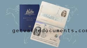 Authentic Australian passport with NFC chip and MRZ code