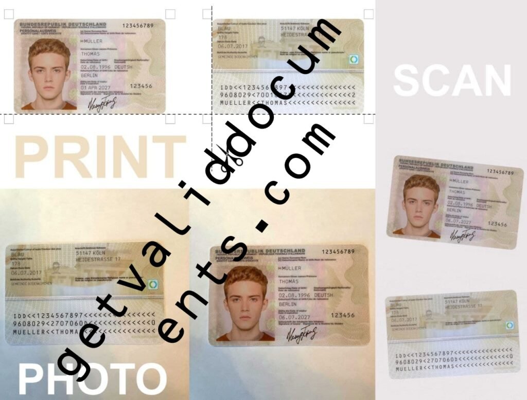 Buy real German Personalausweis online with full registration and hologram security