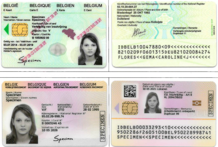 Authentic registered ID card for personal identification