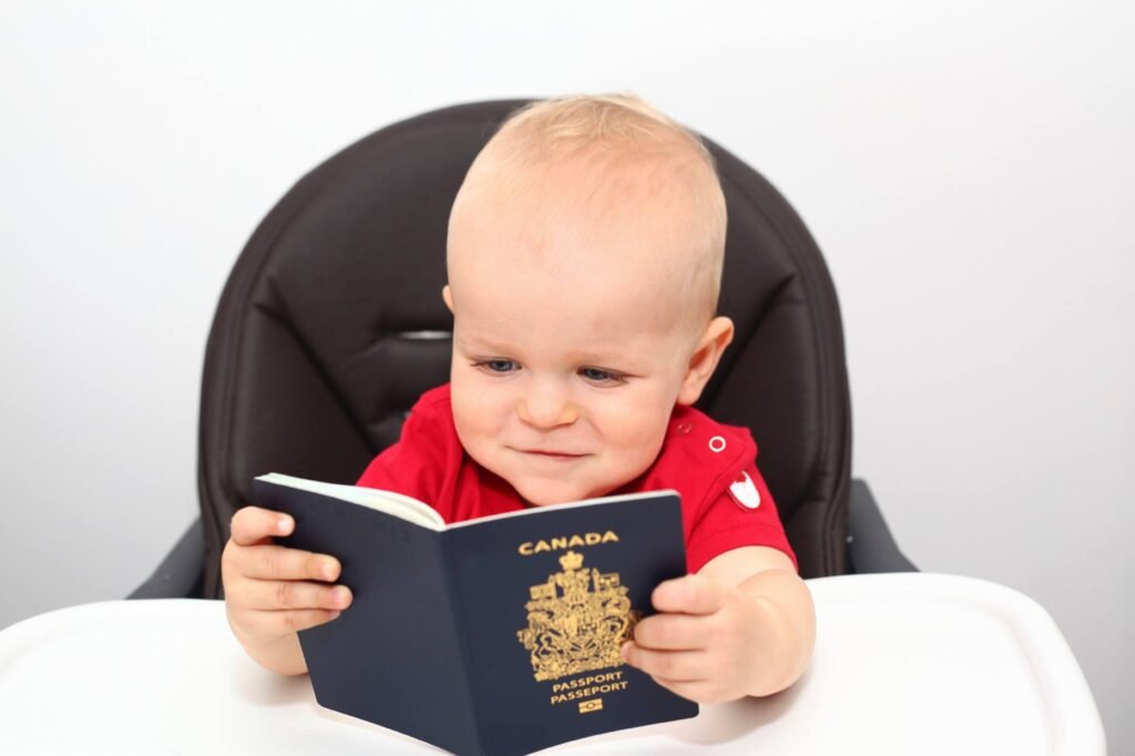 Canadian child passport application form filled out by parent